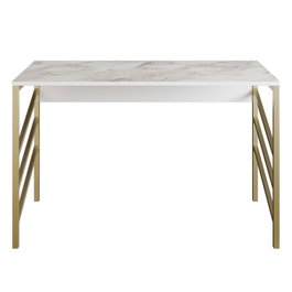 Hanah Home Mesa de estudio Tuna - Gold Dorado y Blanco